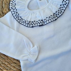 Body blanco bordado marino