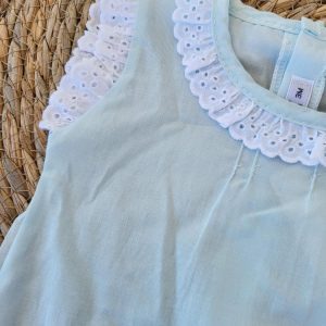 Body bordado celeste